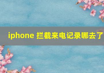 iphone 拦截来电记录哪去了